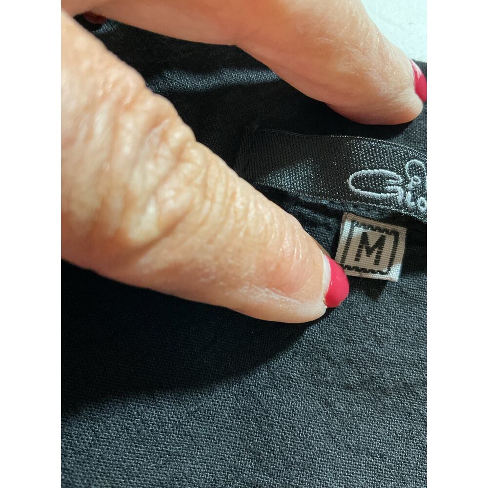 Giocam Black Frayed Utility Jacket Womens Medium Button Front Cropped - Picture 6 of 6